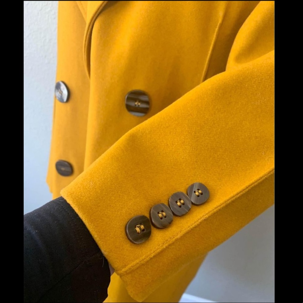 MANGO Designer Wool Trench - Mustard (M) - Picture 3 of 9